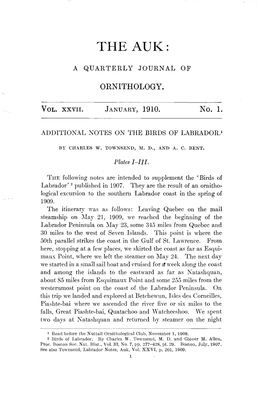 Additional Notes on the Birds of Labrador