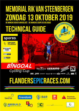 Memorial Rik Van Steenbergen ZONDAG 13 Oktober 2019 8E Manche Beker Van België | 8E Manche Coupe De Belgique Technical Guide