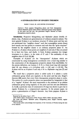 A Generalization of Singer's Theorem: Any Finite Pappian A-Plane Is