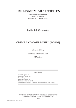 Parliamentary Debates House of Commons Official Report General Committees