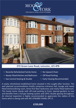 £220,000 272 Green Lane Road, Leicester, LE5