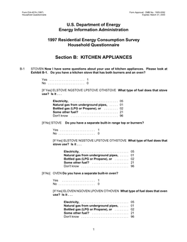 Section B: KITCHEN APPLIANCES