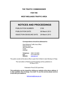 Notices and Proceedings