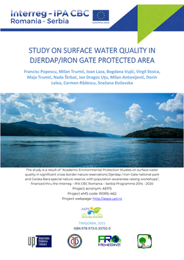 Study on Surface Water Quality in Djerdap/Iron Gate Protected Area