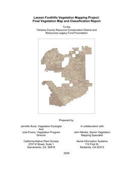2009 – Lassen Foothills Vegetation Map & Classification Report