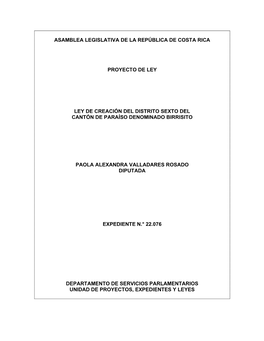 Asamblea Legislativa De La República De Costa Rica