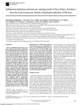 Evidence from the Late Cretaceous Torbat-E-Heydarieh Ophiolite of NE Iran