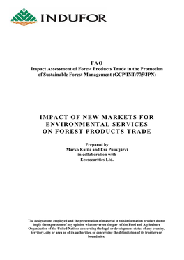 Impact of New Markets for Environmental Services on Forest Products Trade