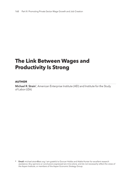 The Link Between Wages and Productivity Is Strong
