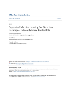 Supervised Machine Learning Bot Detection Techniques to Identify