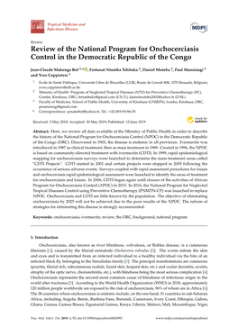 Review of the National Program for Onchocerciasis Control in the Democratic Republic of the Congo