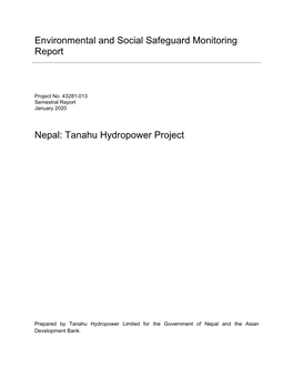 Nepal: Tanahu Hydropower Project