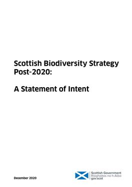 Scottish Biodiversity Strategy Post-2020: a Statement of Intent