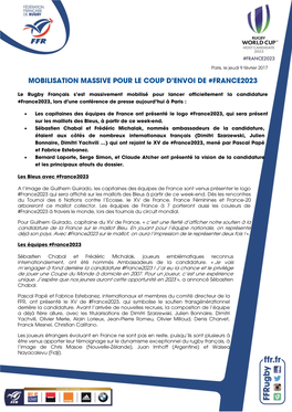Mobilisation Massive Pour Le Coup D'envoi De #France2023