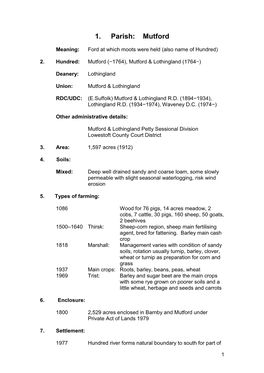 1. Parish: Mutford