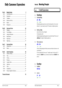Daily Cantonese Expressions Part A: Meeting People