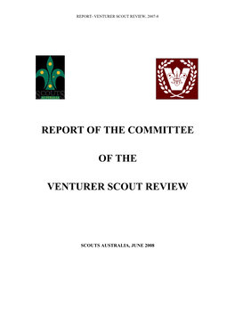 Report of the Committee of the Venturer Scout Review