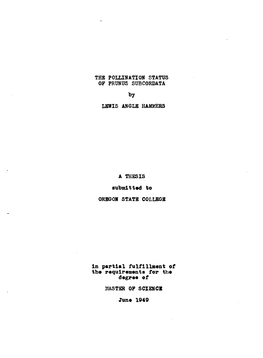 THE POL&IHATXON STATUS of PRUNUS SUBCQRDATA by LEWIS