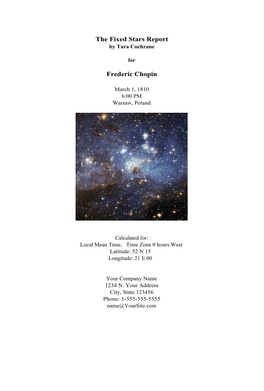 The Fixed Stars Report Frederic Chopin