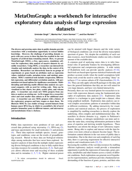 A Workbench for Interactive Exploratory Data Analysis of Large Expression Datasets