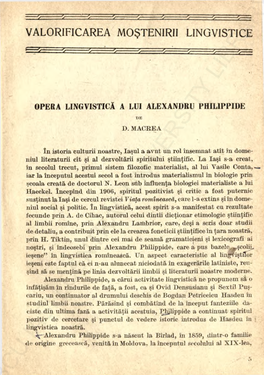 BCU IASI / CENTRAL UNIVERSITY LIBRARY Formă, Ci Sub Titlul Originea Romînilor, Pe Care a Publicat-O Numai La Sfîrșitul Vieții