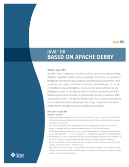 Java DB Based on Apache Derby