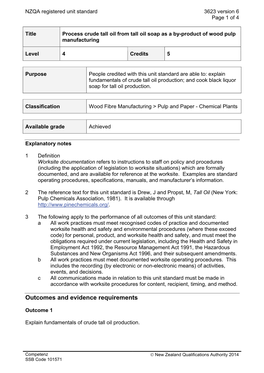 Outcomes and Evidence Requirements