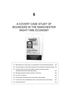 A Covert Case Study of Bouncers in the Manchester Night-Time Economy