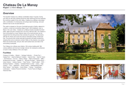 Chateau De La Manay Region: Le Mans Sleeps: 15