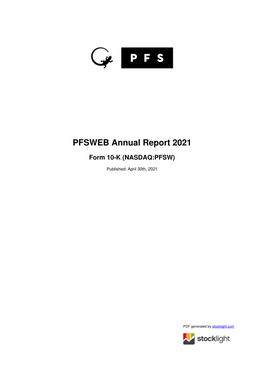 PFSWEB Annual Report 2021