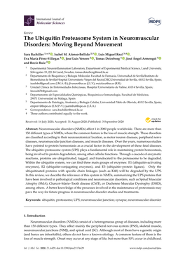 The Ubiquitin Proteasome System in Neuromuscular Disorders: Moving Beyond Movement