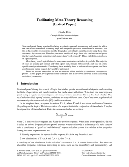 Facilitating Meta-Theory Reasoning (Invited Paper)