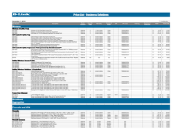 Price List - Business Solutions