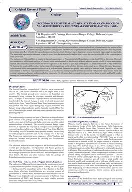 Ashish Tank Original Research Paper Geology Arun Vyas*