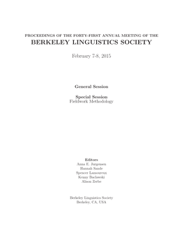 Berkeley Linguistics Society