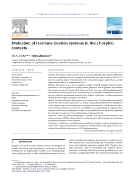 Evaluation of Real-Time Location Systems in Their Hospital Contexts