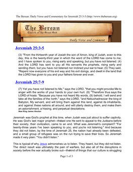 Jeremiah 25:3-5 Jeremiah 25:7-9