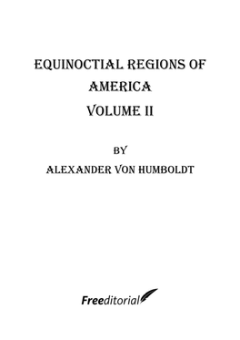 Equinoctial Regions of America Volume II