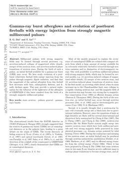 Gamma-Ray Burst Afterglows and Evolution of Postburst Fireballs With