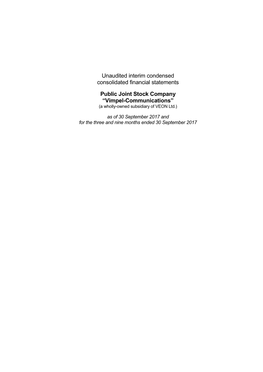 Unaudited Interim Condensed Consolidated Financial Statements