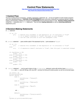 Control Flow Statements