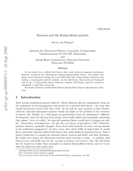 Einstein and the Kaluza-Klein Particle