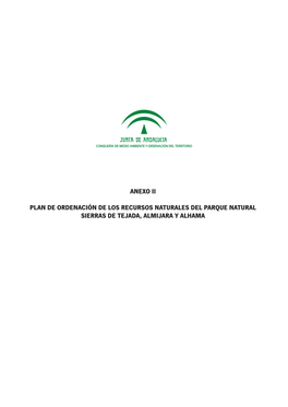 Anexo Ii Plan De Ordenación De Los Recursos Naturales Del Parque