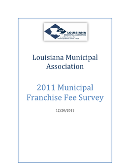 2011 Municipal Franchise Fee Survey