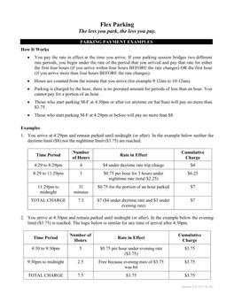 Flex Parking the Less You Park, the Less You Pay