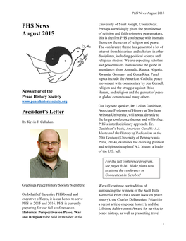PHS News August 2015