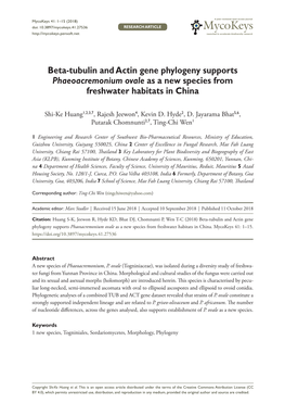 Beta-Tubulin and Actin Gene Phylogeny Supports