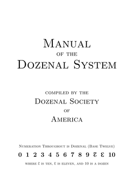 Manual Dozenal System