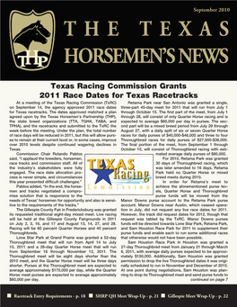 T H E T E X a S Horsemen's News