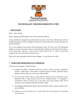 Technology Troubleshooting Tips